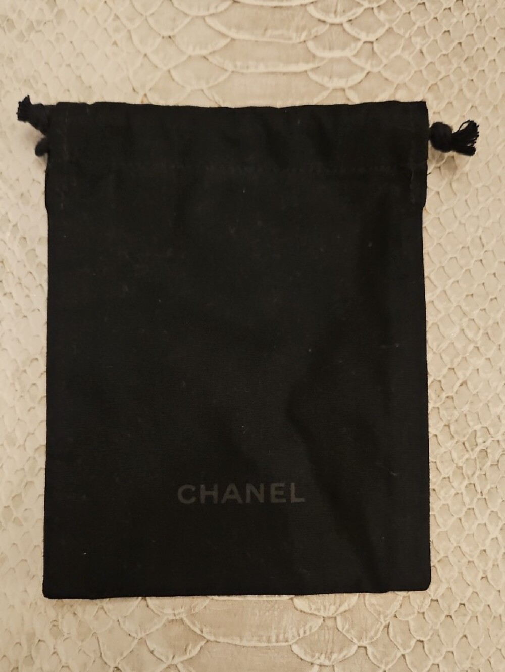 CHANEL Black Soft Dust Pouch with Subtle Logo